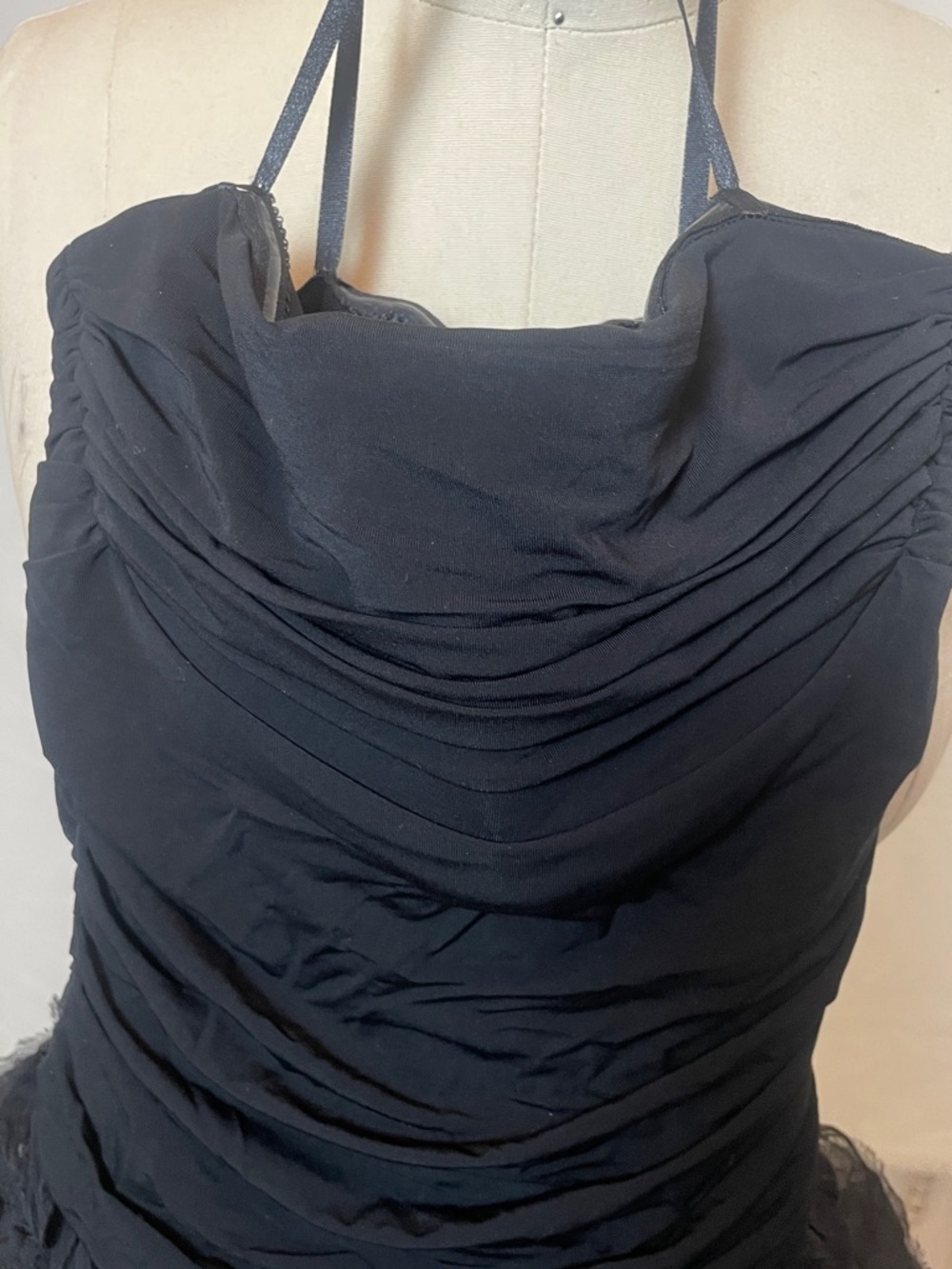 BCBGMaxAzria Black Strapless Ruffled Cocktail Dress - Picture 4 of 13